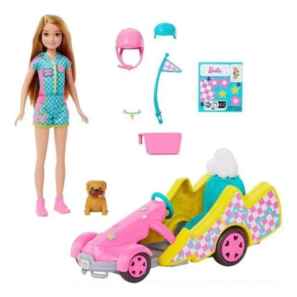 Barbie Stacie Ao Resgate Com Veículo Go Kart E Pet Mattel - Image 2